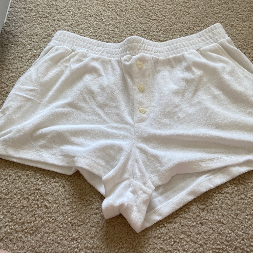 Stony Clover Lane x Target white terry cloth shorts